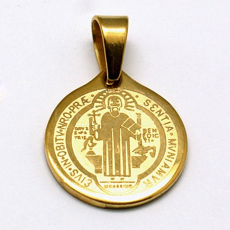 304 Stainless Steel Flat Round with San Benito Pendants STAS-D034-02-1