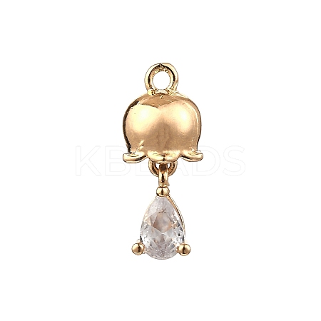 Brass Micro Pave Cubic Zirconia Pendants KK-D427-01G-1
