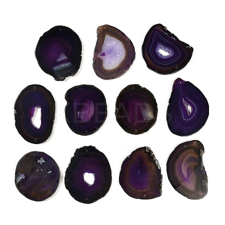 Natural Agate Nuggets Slice Links Connector Charms G-E022-M05-1