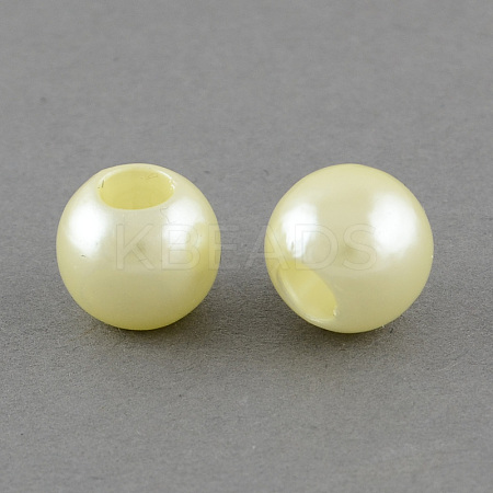 ABS Plastic Imitation Pearl European Beads X-MACR-R530-12mm-A61-1