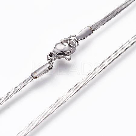 Non-Tarnish 304 Stainless Steel Herringbone Chain Necklaces LS-NJEW-L160-006P-1