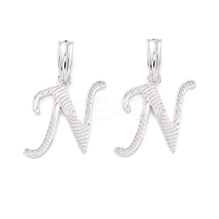 Rack Plating Eco-Friendly Brass Letter Pendants KK-K265-02P-N-1