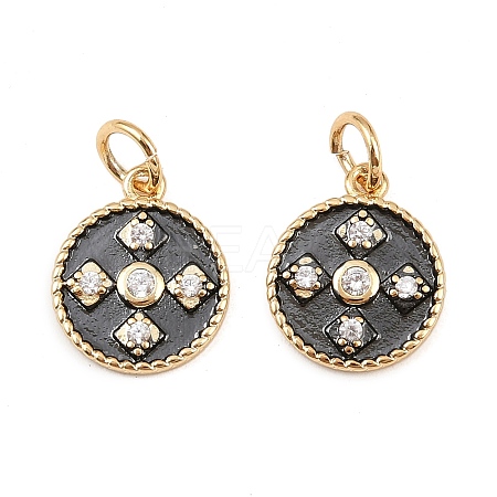 Brass Cubic Zirconia Charms KK-L251-46GB-B-1