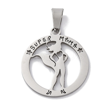 Mother's Day 201 Stainless Steel Pendants STAS-Q342-21P-1