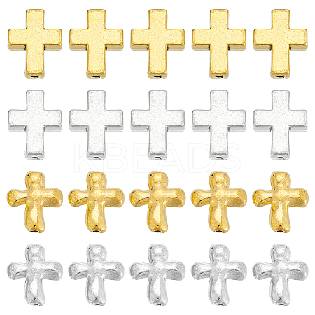 40Pcs 4 Styles Alloy Beads FIND-ME0001-19-1