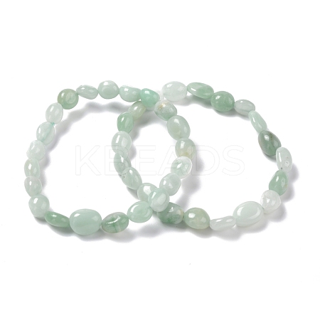Natural Amazonite Beaded Stretch Bracelets BJEW-F414-02B-03-1