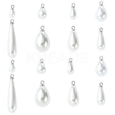 40Pcs 8 Styles ABS Plastic Pearl Pendants FIND-YW0012-01P-1