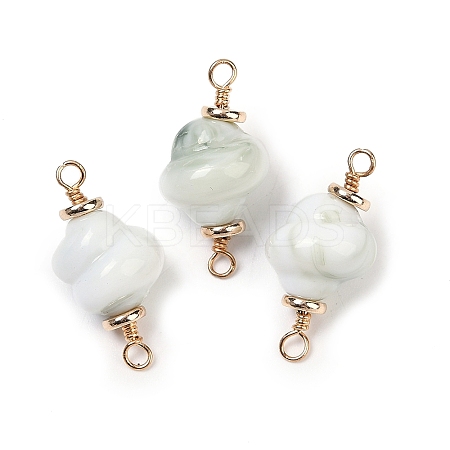 Opaque Acrylic Imitation Gemstone Links Connector Charms KK-K296-08A-G-1