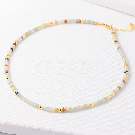 Simple Design Natural Flower Amazonite Beaded Necklaces for Women JH7309-5-1