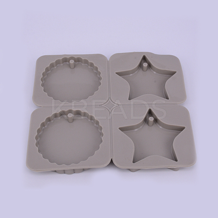 Star and Flat Round Silicone Pendant Molds DIY-WH0171-36-1