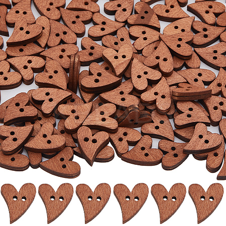 1 Bag Baking Paint Wooden Buttons FIND-GF0006-24B-1