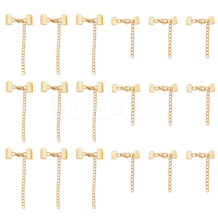 12 Sets 2 Style 304 Stainless Steel Chain Extender STAS-UN0030-42-1