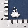 925 Sterling Silver Flower Charms with Jump Rings and 925 Stamp STER-M021-02S-04-3