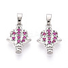 Brass Micro Pave Cubic Zirconia Pendants KK-N257-70P-1