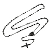 Men's Rosary Bead Necklace with Crucifix Cross NJEW-I011-4mm-04-1