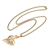 201 Stainless Steel Musical Note Heart Quote Pendant Necklaces NJEW-K283-03G-2