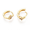 Star Brass Micro Pave Clear Cubic Zirconia Hoop Earrings EJEW-N063-03G-01-3