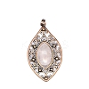 Retro Hollow Natural Rose Quartz Pendants PW-WGEF371-04-1