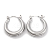 Non-Tarnish Moon Stainless Steel Hoop Earrings EJEW-H013-10P-1