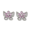 Brass Micro Pave Clear Cubic Zirconia Pendants KK-S367-18B-1