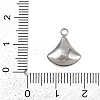 304 Stainless Steel Pave Synthetic Shell Fan Charms STAS-P402-03A-P-3