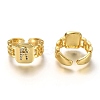 Brass Micro Pave Clear Cubic Zirconia Cuff Rings RJEW-H541-01R-G-1