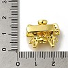 Rack Plating Brass Micro Pave Cubic Zirconia Fold Over Clasps KK-H485-35G-3