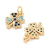 Clover Brass Micro Pave Cubic Zirconia Charms KK-B102-04G-2