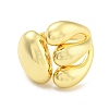 Rack Plating Brass Teardrop Open Cuff Rings RJEW-Q784-11G-2