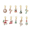 10Pcs Christmas Alloy Enamel Pendant Decorations HJEW-JM03681-1