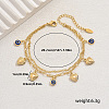 Brass Sweet Romantic Blue Evil Eye Heart Pendant Anklets for Women's Gift LS-CA3994-5