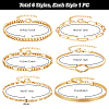 6Pcs 6 Styles Brass Chain Bracelets for Women BJEW-PH0004-50-2