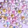 50Pcs Teardrop Electroplated Transparent Glass Charms PW-WGCC72C-02-1