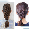 3Pcs Alloy & Resin Imitation Synthetic Turquoise Hair Ties OHAR-CY0001-10B-5