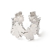 Non-Tarnish 304 Stainless Steel Maple Leaf Open Cuff Ring for Women RJEW-E063-18P-2