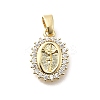 Brass Micro Pave Cubic Zirconia Pendants KK-P336-01B-G-1