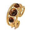 Round Natural Tiger Eye Finger Rings RJEW-Q822-31G-01-1