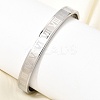 304 Stainless Steel Roman Numerals Hinged Cuff Bangles for Women SA-CBAC920-12P-3