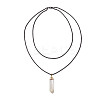 Natural Quartz Crystal Pendant Necklaces NJEW-JN04840-4