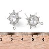 Brass Micro Pave Cubic Zirconia Stud Earring Findings KK-E107-09P-3