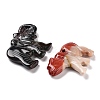 Natural Red Jasper/Unakite/Dyed & Heated Black Agate/Agate Animal Carved Pendants G-K383-02-2
