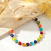 Pride Month Rainbow Heart Resin & Brass Beads Braided Bead Bracelets for Women KI7192-2
