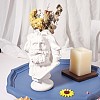 Greek Roman Style Statue Flower Pot Greek Head Planter Resin Succulent Planter Vase Makeup Brushes Container Pen Holder for Home Office Decoration ( 165*110MM ) JX094A-6