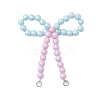 3Pcs 3 Styles Opaque Acrylic Beads with Brass Crimp Beads and Iron Open Jump Rings Pendants PALLOY-JF03487-3