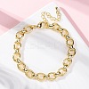 Brass Oval Link Chain Bracelets for Women Men BJEW-K273-06G-1