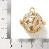 Rack Plating Brass Clear Cubic Zirconia Bead Cage Pendants KK-L224-006G-2