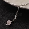 Platinum Tone Brass Rose Quartz Cone Hexagonal Pointed Dowsing Pendulums X-MAK-M015-01H-3