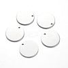Tarnish Resistant Flat Round 201 Stainless Steel Blank Stapmping Tag Pendants STAS-L166-08-1