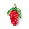 Glass Seed Beaded Grape Pendants PALLOY-MZ00467-05-1