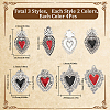 24Pcs 6 Styles Alloy Enamel Pendants ENAM-SC0005-05-2